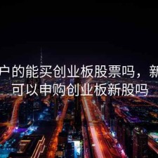 新开户的能买创业板股票吗，新开户可以申购创业板新股吗