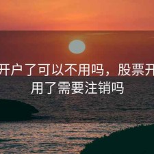 股票开户了可以不用吗，股票开户不用了需要注销吗