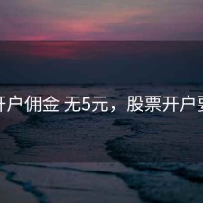 股票开户佣金 无5元，股票开户要佣金