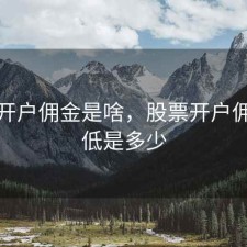 股票开户佣金是啥，股票开户佣金最低是多少