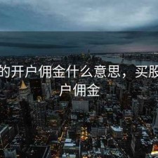 股票的开户佣金什么意思，买股票开户佣金