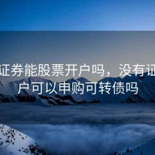 没买证券能股票开户吗，没有证券账户可以申购可转债吗