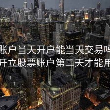 股票账户当天开户能当天交易吗，当天开立股票账户第二天才能用吗