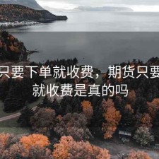 期货只要下单就收费，期货只要下单就收费是真的吗