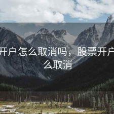 股票开户怎么取消吗，股票开户了怎么取消