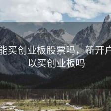 开户能买创业板股票吗，新开户不可以买创业板吗