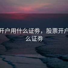 股票开户用什么证劵，股票开户选什么证劵