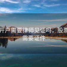 股票开户需要律师见证吗，股票开户需要证件