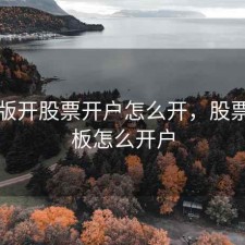 科刨版开股票开户怎么开，股票科创板怎么开户