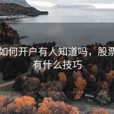 股票如何开户有人知道吗，股票开户有什么技巧
