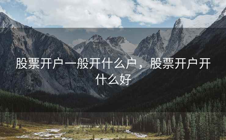 股票开户一般开什么户,股票开户开什么好 第1张 股票开户一般开什么户,股票开户开什么好 第1张