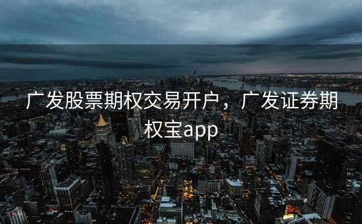 广发股票期权交易开户，广发证券期权宝app  第2张