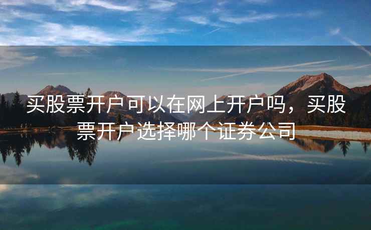 买股票开户可以在网上开户吗，买股票开户选择哪个证券公司  第2张