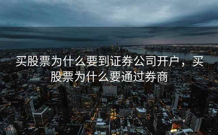 买股票为什么要到证券公司开户，买股票为什么要通过券商  第1张