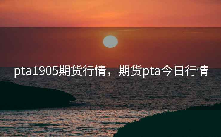 pta1905期货行情，期货pta今日行情  第1张