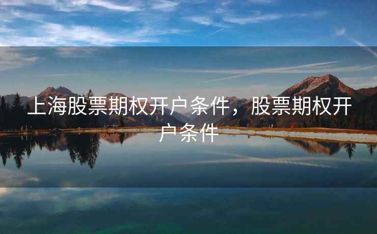 上海股票期权开户条件，股票期权开户条件  第1张