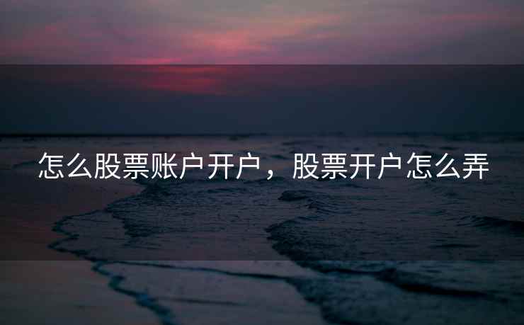 怎么股票账户开户，股票开户怎么弄  第2张